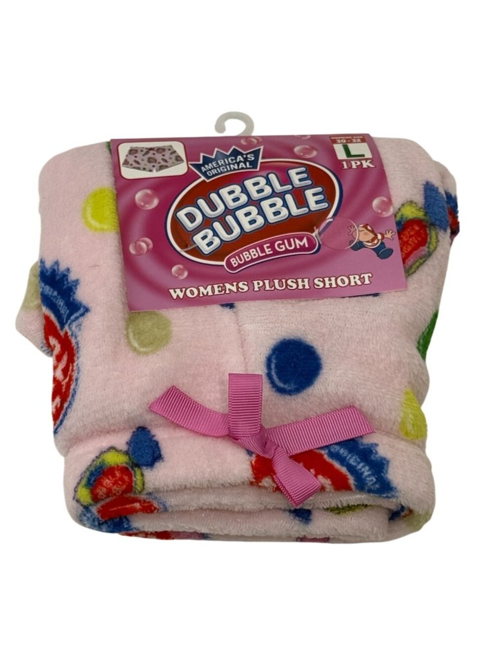 Double Bubble Plush Pajama Shorts Womens Large Pink Bubble Gum